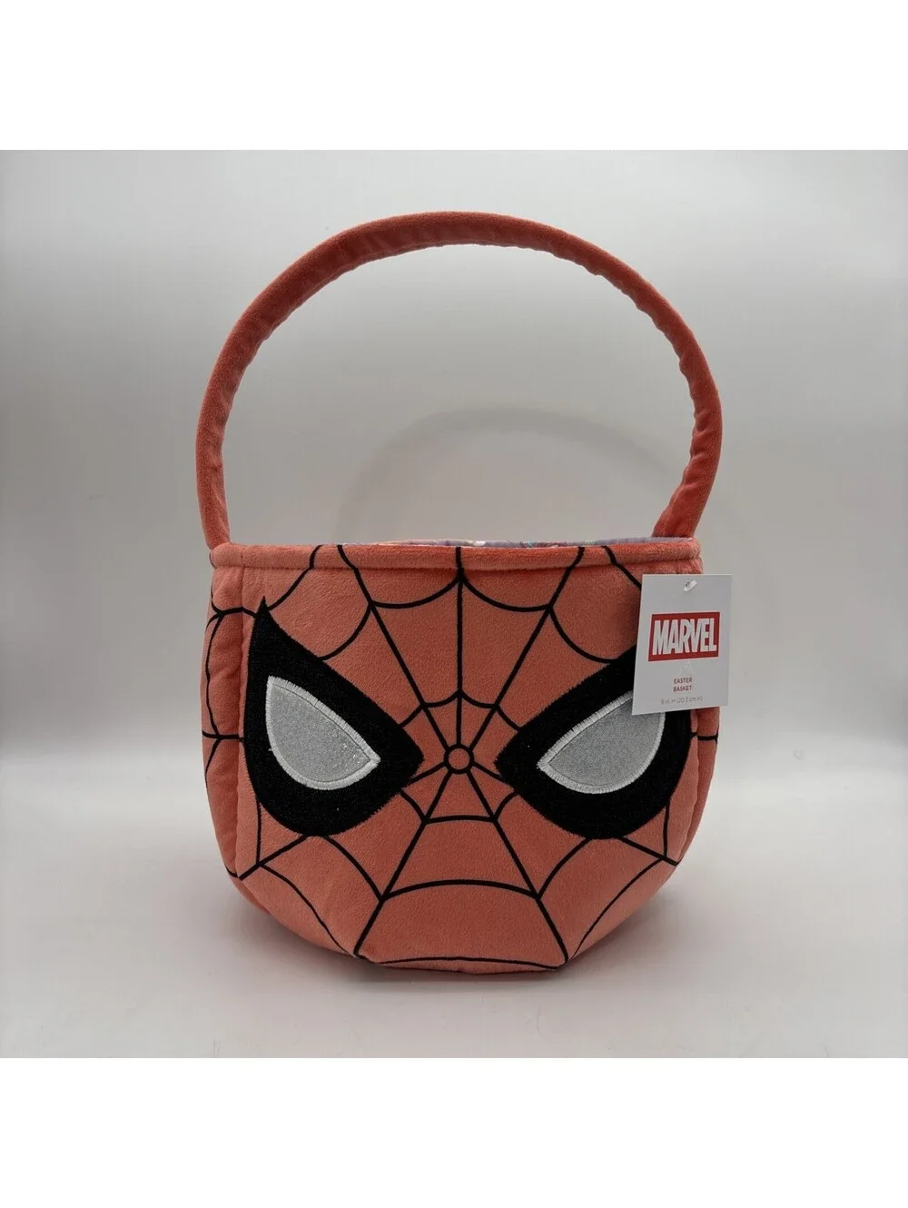 Girl’s Marvel Spiderman “Soft Plush”Easter Basket, Height 8”   NEW With Tag’s
